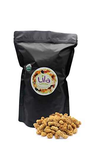 LILA BAZAAR - Organic Dried Mulberry 24 Oz, Naturally Sweet, No Sugar Added, Packed in Resealable Bag