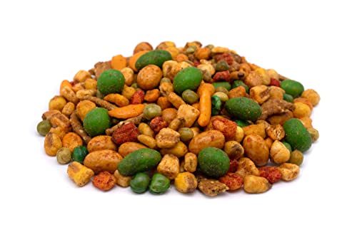 Lila Bazaar Chili Mix Nuts 24 Oz | In Resealable Bag | Chili Peanuts, Chili Crackers, Cajun Sesame Sticks, Cheddar Sesame Sticks