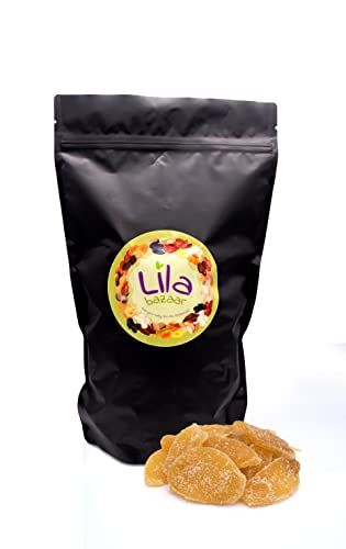 LILA BAZAAR - Dried Crystallized Ginger Slices 2LB | Packed in Resealable Bag